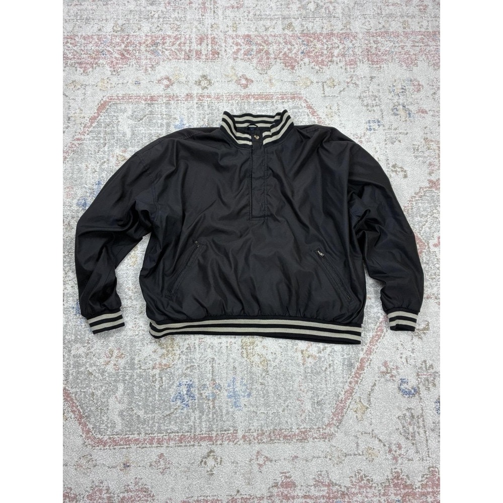 90's Winner Mate Windbreaker Mens XL Black Quarter Zip Pullover  Streetwear